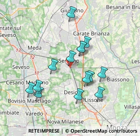 Mappa Via Allo Stadio, 20831 Seregno MB, Italia (3.33857)