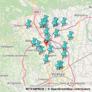Mappa Via Roma, 36030 Villaverla VI, Italia (6.5575)
