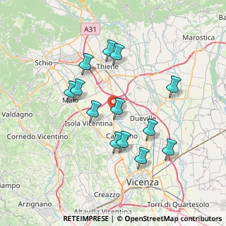 Mappa Via Roma, 36030 Villaverla VI, Italia (6.81462)