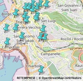 Mappa Via Giglio Padovan, 34138 Trieste TS, Italia (1.186)