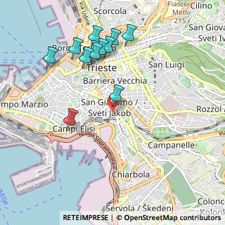 Mappa Via dell'Istria, 34132 Trieste TS, Italia (1.04833)