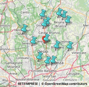 Mappa Via Francesco Cilea, 20831 Seregno MB, Italia (6.95286)