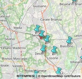 Mappa Via Bergamo, 20831 Seregno MB, Italia (5.15545)