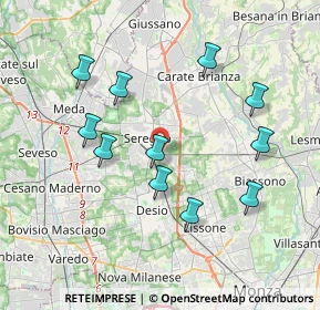 Mappa Via Bergamo, 20831 Seregno MB, Italia (3.70182)