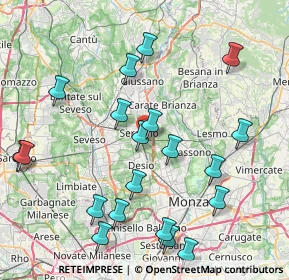 Mappa Via Bergamo, 20831 Seregno MB, Italia (9.0895)