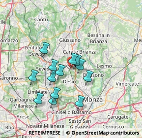 Mappa Via Bergamo, 20831 Seregno MB, Italia (5.86769)