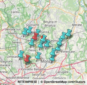 Mappa 20845 Macherio MB, Italia (6.25053)
