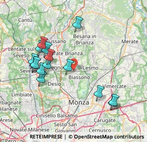 Mappa 20845 Macherio MB, Italia (7.81267)