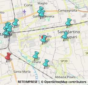 Mappa Via Aldo Moro, 35019 Tombolo PD, Italia (2.61286)