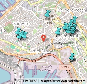Mappa Palazzetto dello Sport Atleti Azzurri, 34143 Trieste TS, Italia (0.6075)