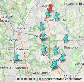 Mappa Via Pietro Toselli, 20831 Seregno MB, Italia (4.06167)