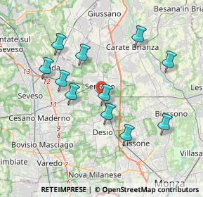 Mappa Via Toselli, 20831 Seregno MB, Italia (3.65455)