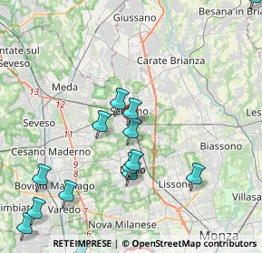 Mappa Via Toselli, 20831 Seregno MB, Italia (4.97429)