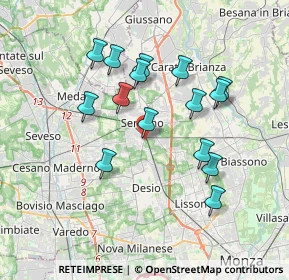 Mappa Via Pietro Toselli, 20831 Seregno MB, Italia (3.33)