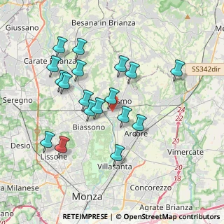 Mappa Via Carlo Porta, 20855 Lesmo MB, Italia (3.56833)