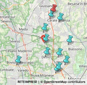 Mappa Via B. Oriani, 20831 Seregno MB, Italia (4.15083)