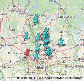 Mappa Via B. Oriani, 20831 Seregno MB, Italia (8.96765)