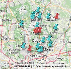 Mappa Via B. Oriani, 20831 Seregno MB, Italia (6.675)