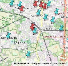 Mappa Via B. Oriani, 20831 Seregno MB, Italia (1.292)