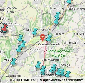 Mappa Via Bernini, 20865 Usmate Velate MB, Italia (2.855)