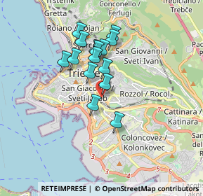 Mappa Via della Tesa, 34138 Trieste TS, Italia (1.36733)