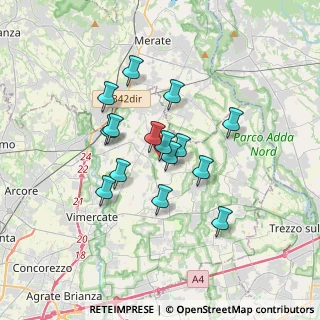 Mappa Via T. Vimercati, 20886 Aicurzio MB, Italia (2.70667)