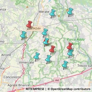 Mappa Via T. Vimercati, 20886 Aicurzio MB, Italia (3.87333)