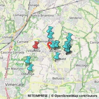 Mappa Via Albareda, 20886 Aicurzio MB, Italia (1.31667)