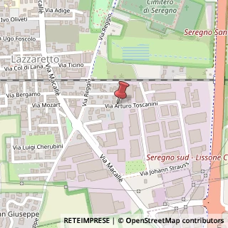 Mappa Via Arturo Toscanini, 23, 20831 Seregno, Monza e Brianza (Lombardia)