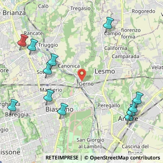 Mappa Via Galileo Galilei, 20855 Lesmo MB, Italia (2.88833)