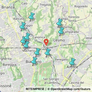 Mappa Via Galileo Galilei, 20855 Lesmo MB, Italia (2.08091)