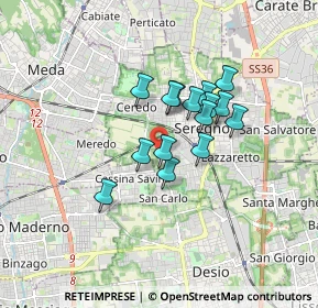 Mappa Via Padre Massimiliano Kolbe, 20831 Seregno MB, Italia (1.212)