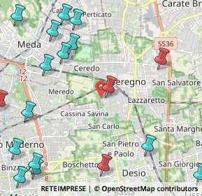 Mappa Via Padre Massimiliano Kolbe, 20831 Seregno MB, Italia (3.15556)