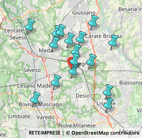 Mappa Via Padre Massimiliano Kolbe, 20831 Seregno MB, Italia (3.385)