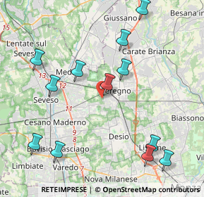 Mappa Via Padre Massimiliano Kolbe, 20831 Seregno MB, Italia (4.72333)