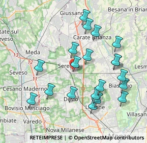 Mappa Piazza Liberazione, 20831 Seregno MB, Italia (3.9875)