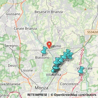 Mappa Via Volta, 20855 Lesmo MB, Italia (3.91667)