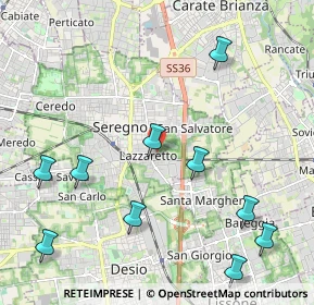 Mappa Via Tevere, 20831 Seregno MB, Italia (2.85667)