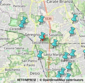 Mappa Via Tevere, 20831 Seregno MB, Italia (2.65667)