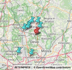 Mappa Via Tevere, 20831 Seregno MB, Italia (4.79182)