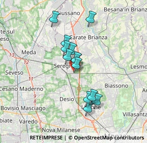 Mappa Via Tevere, 20831 Seregno MB, Italia (2.68692)