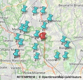 Mappa Via Tevere, 20831 Seregno MB, Italia (4.013)