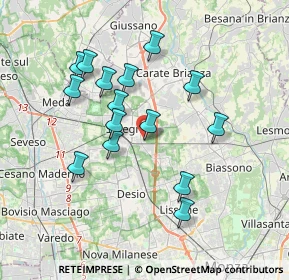 Mappa Via Tevere, 20831 Seregno MB, Italia (3.34067)