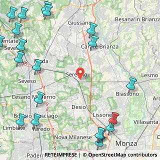 Mappa Via Achille Grandi, 20831 Seregno MB, Italia (6.9565)