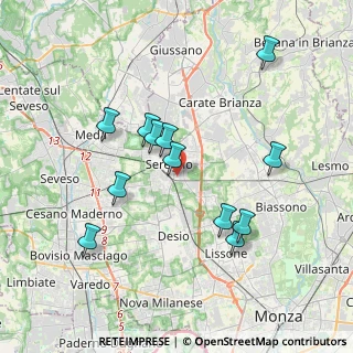 Mappa Via Achille Grandi, 20831 Seregno MB, Italia (3.53833)