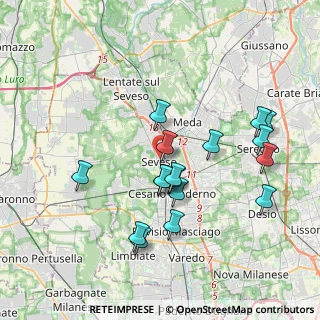 Mappa Via Camillo Benso Cavour, 20822 Seveso MB, Italia (3.63941)