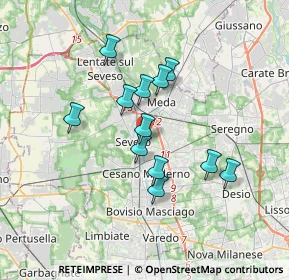 Mappa 20822 Seveso MB, Italia (2.855)