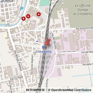 Mappa Orar tren padova, 35013 Cittadella PD, Italia, 35013 Cittadella, Padova (Veneto)