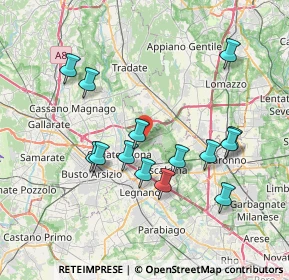 Mappa Via Aldo Moro, 21055 Gorla Minore VA, Italia (7.27429)
