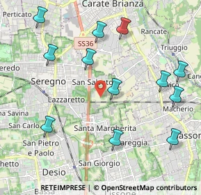 Mappa Via Vicinale Meiani di Levante, 20831 Seregno MB, Italia (2.345)